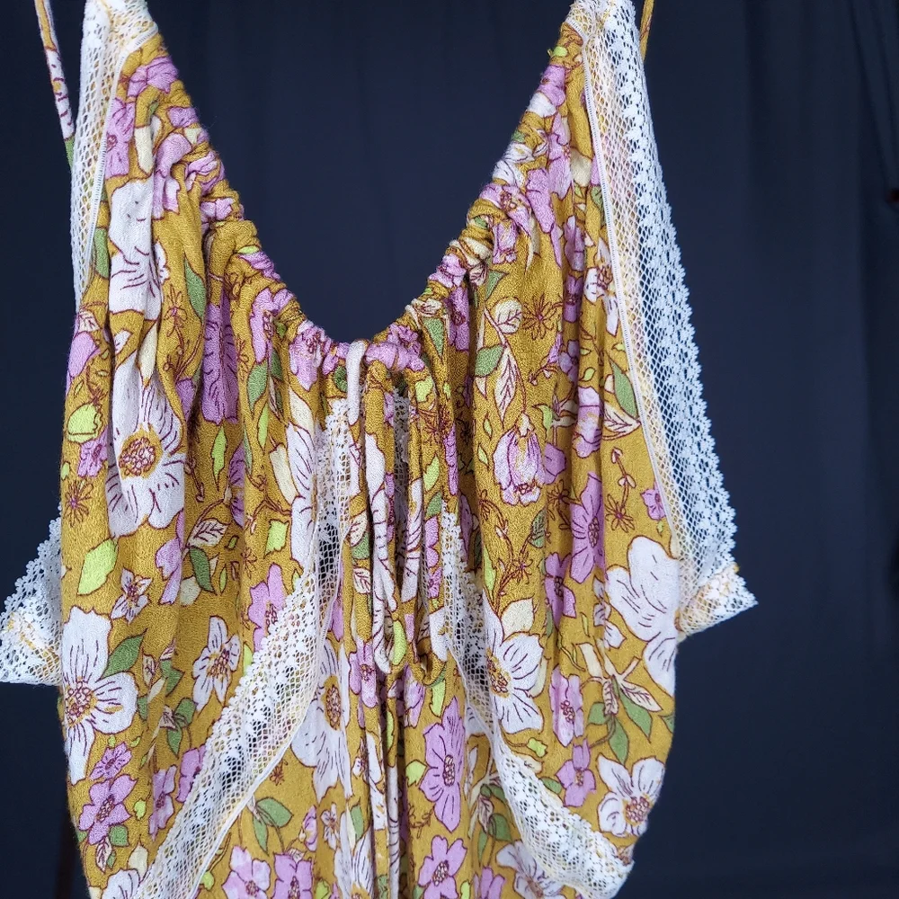 Intimately Free People Slip Dress Medium All I Wanted‎ Maxi Floral Empire Slit
